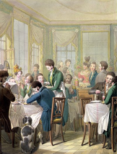 Het restaurant in het Palais Royal, 1831 door Georg Emanuel Opitz